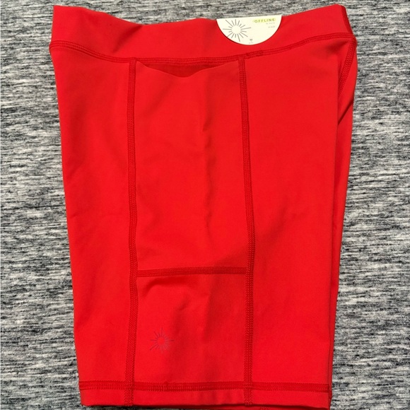NWT Offline by Aerie High Rise Shorts Red - Picture 4 of 5